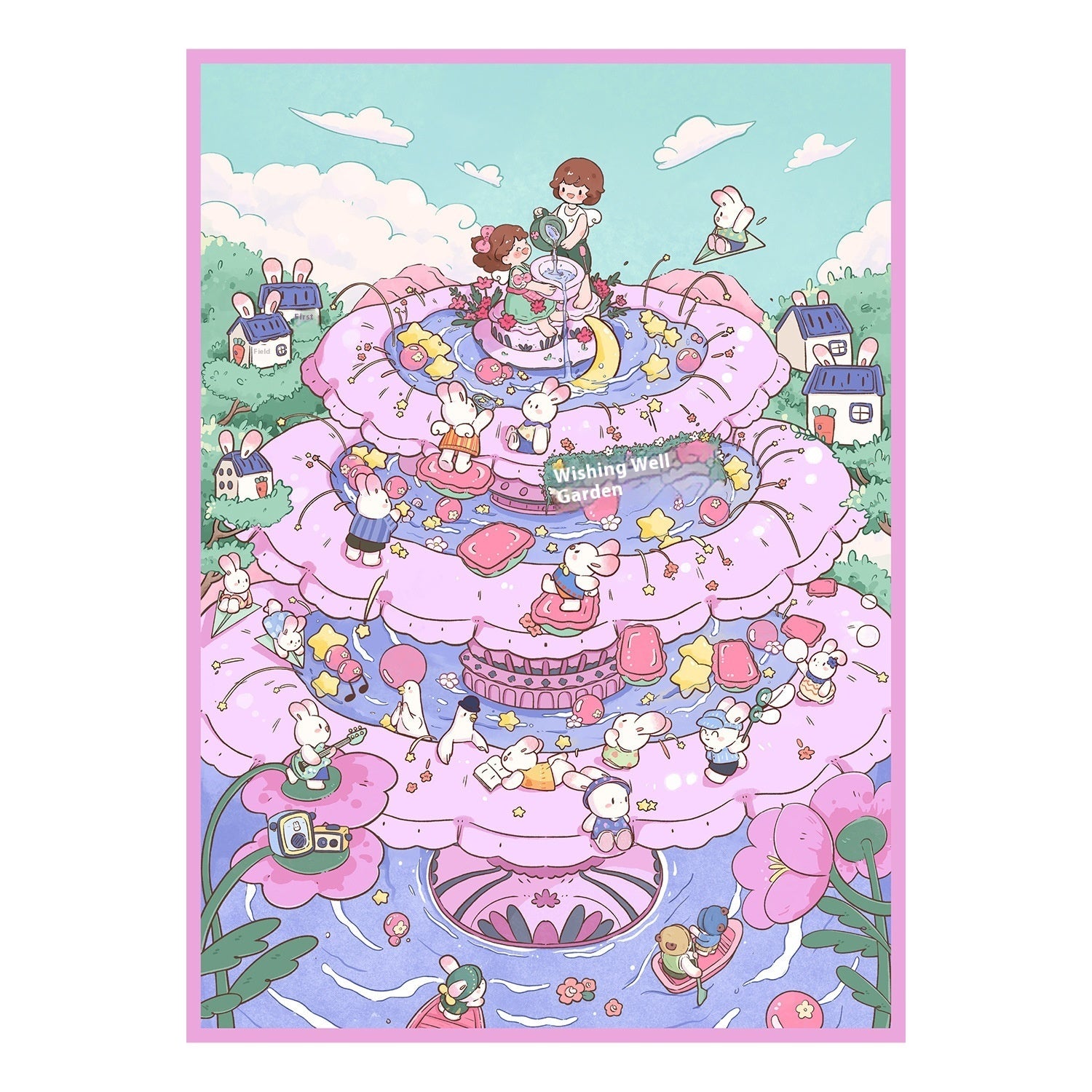 Large Miniature Scene 3D Stickers for Hand Ledger