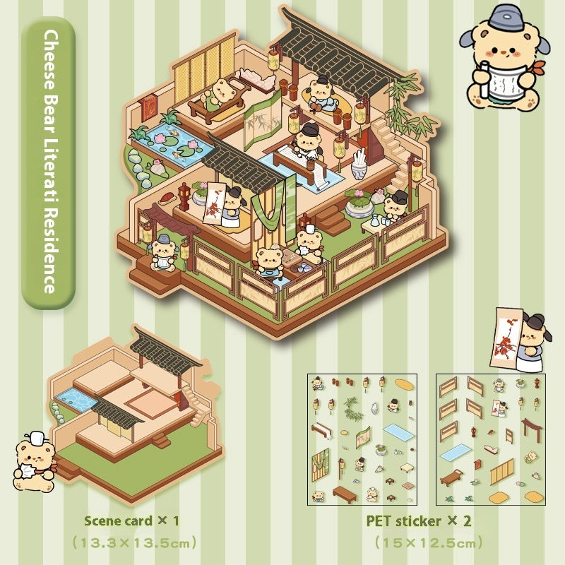 Cartoon Landscape Miniature Scene Stickers