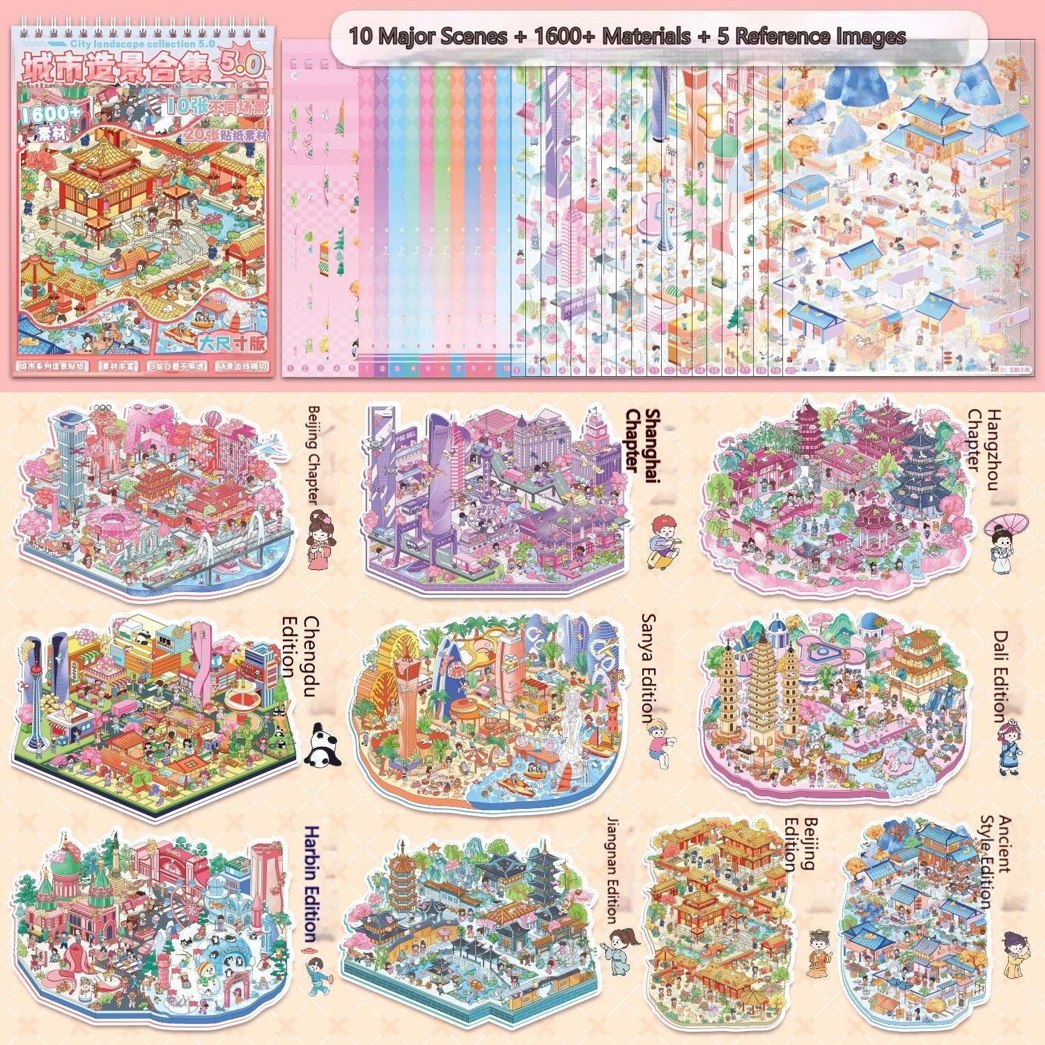 Fairy Tale Scene Collection Stickers Book– Large Format for 3D Collage & Crafts