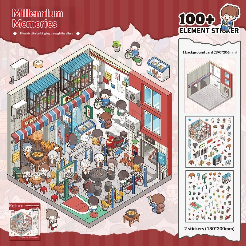 Miniature Adventure Scene Building Stickers for Scrapbooking & Journaling