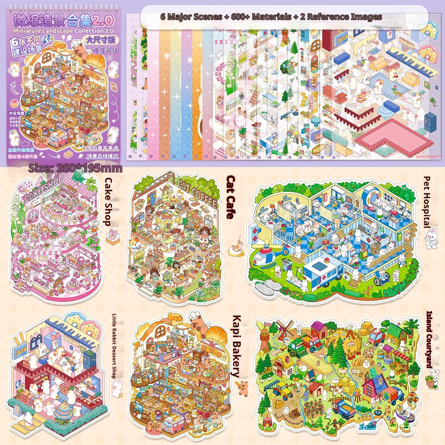 Educational Miniature Scene Sticker Book for Kids