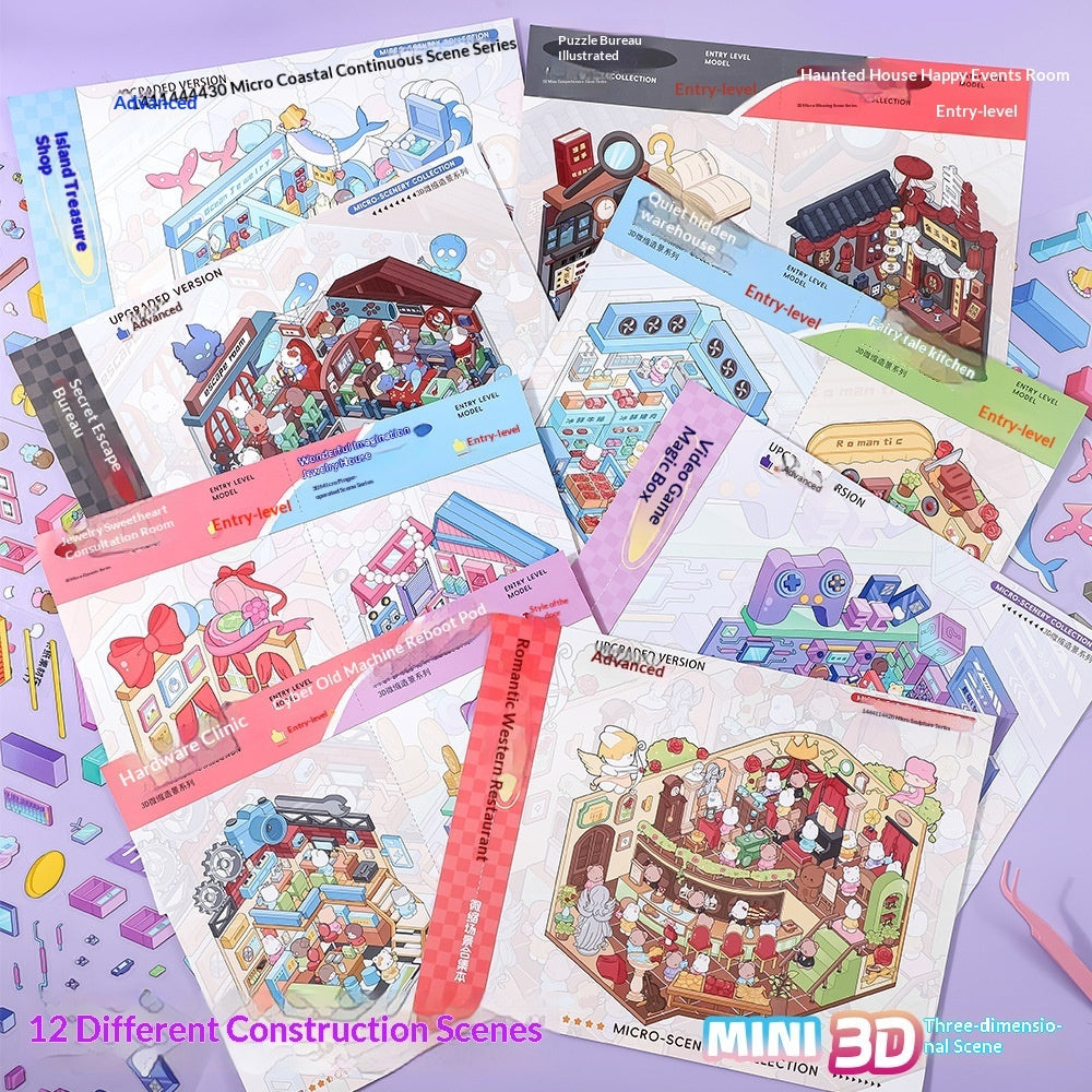 DIY 3D Miniature Cottage Scene Stickers – Kids Toy