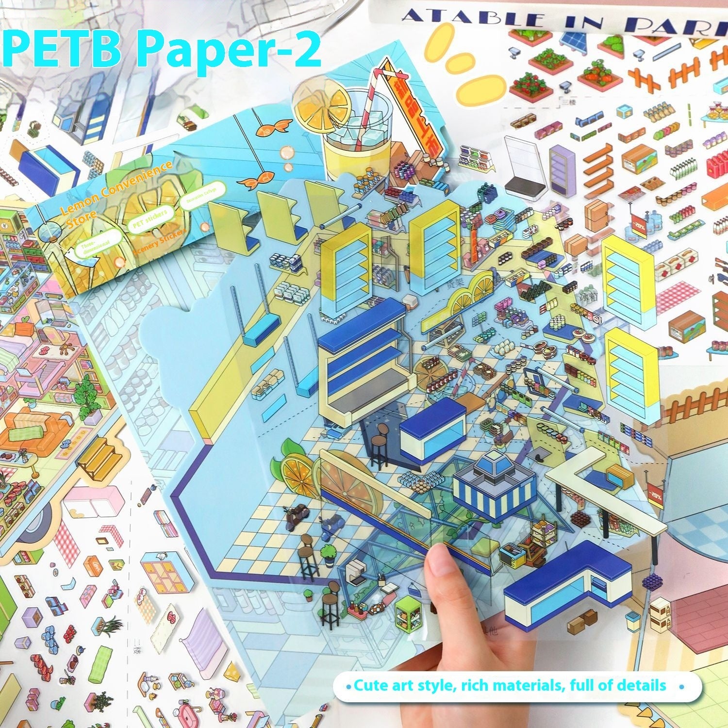 Hand Account Large 3D Miniature Scene Landscape Stickers