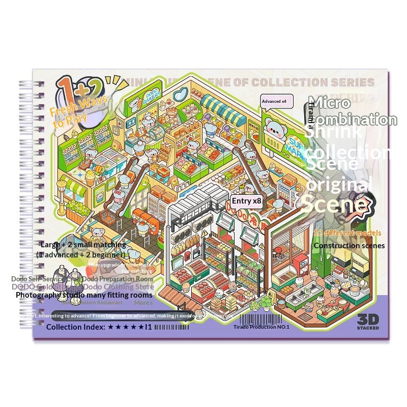 Telado Miniature Scene Sticker Book for Kids & Adults