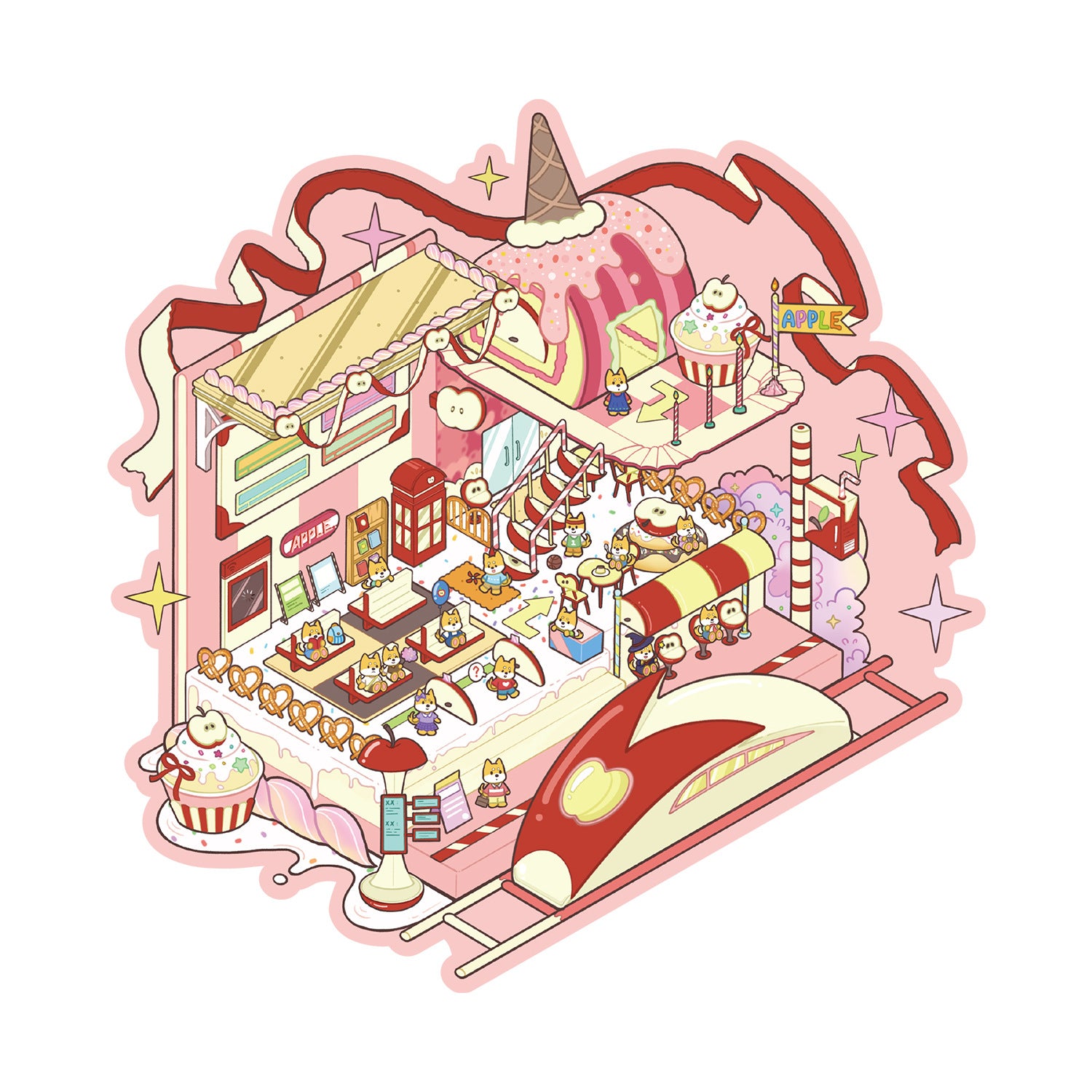 Hand Account Large 3D Miniature Scene Stickers