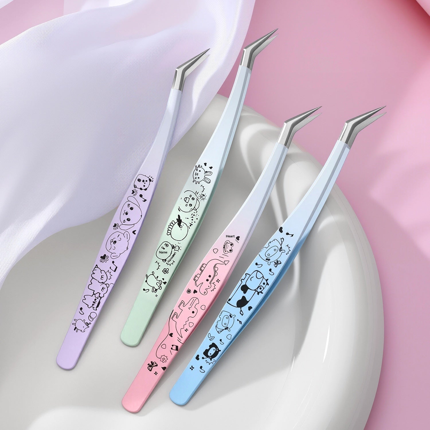 Scenic Sticker Curved Tweezers for Precise Sticker & Lash Placement