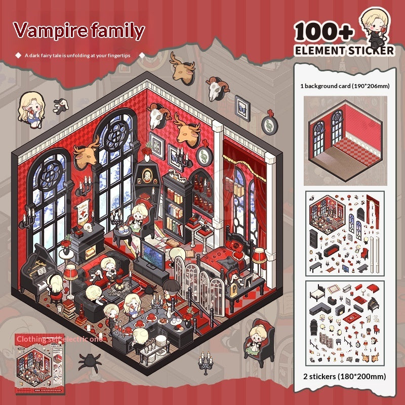 Miniature Adventure Scene Building Stickers for Scrapbooking & Journaling