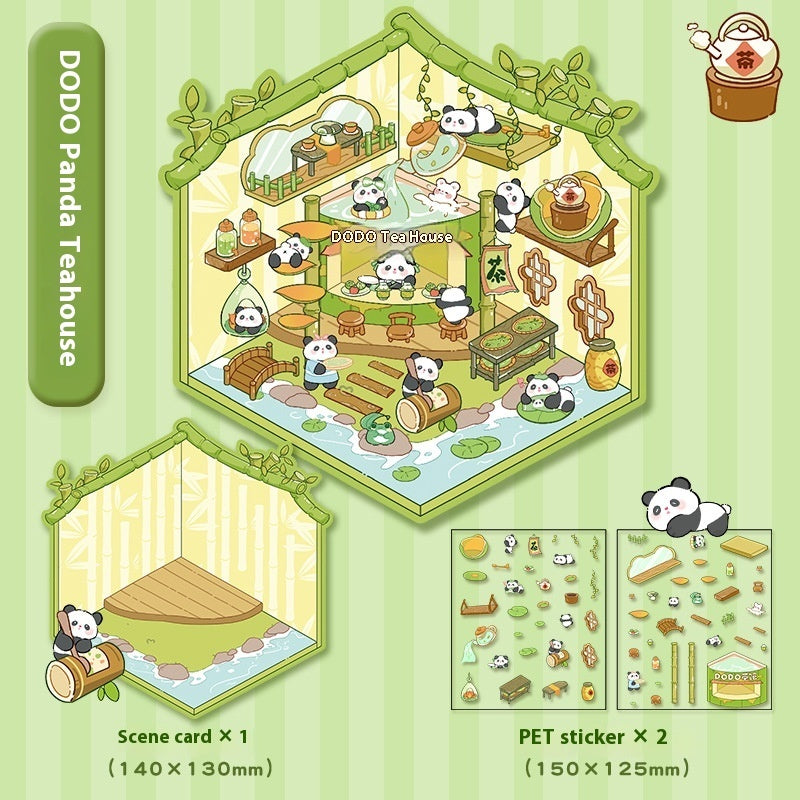 Cartoon Landscape Miniature Scene Stickers