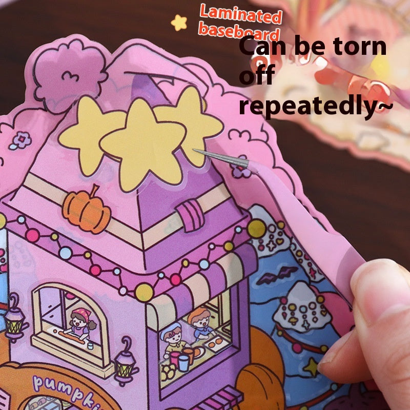 Cartoon Landscape Miniature Scene Stickers