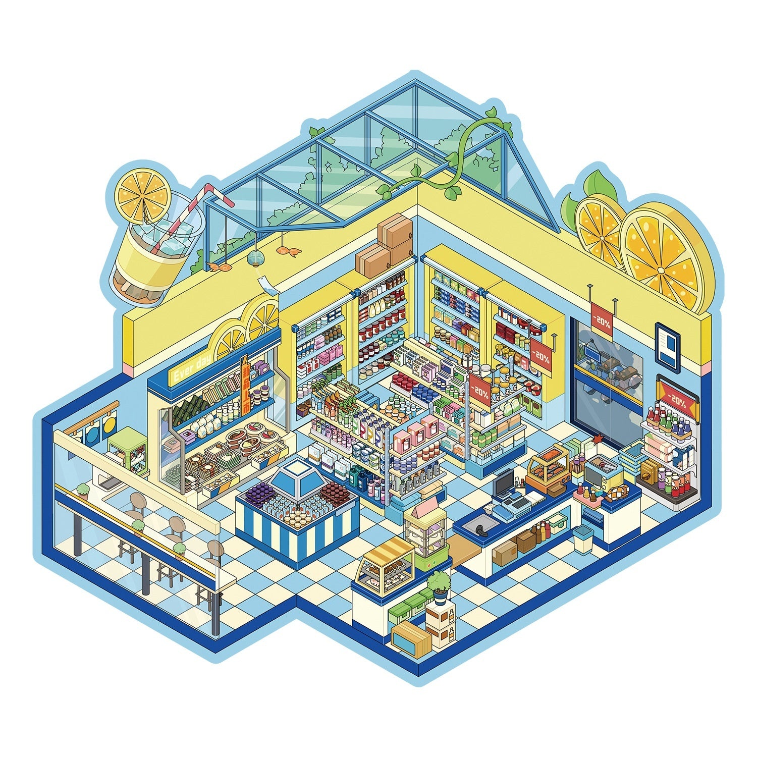 Hand Account Large 3D Miniature Scene Landscape Stickers