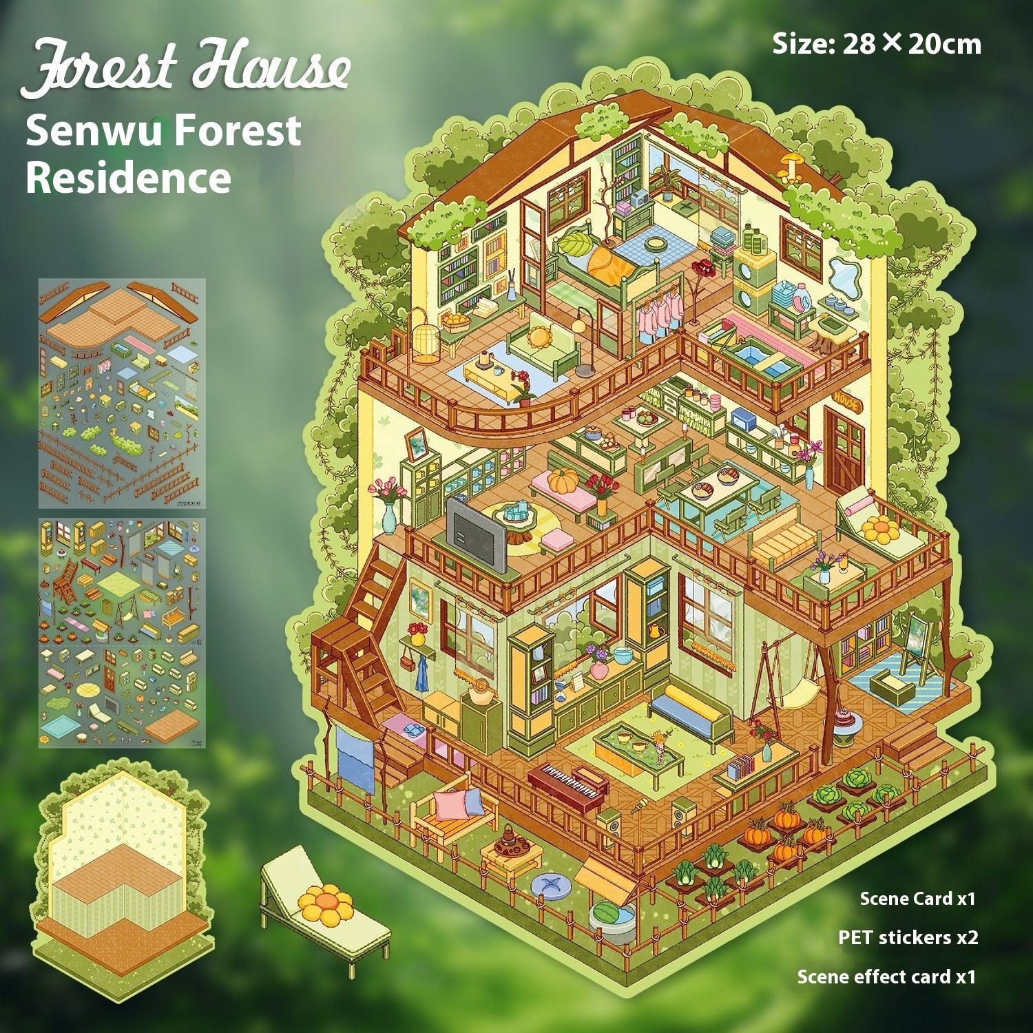 Hand Account Large 3D Miniature Scene Landscape Stickers