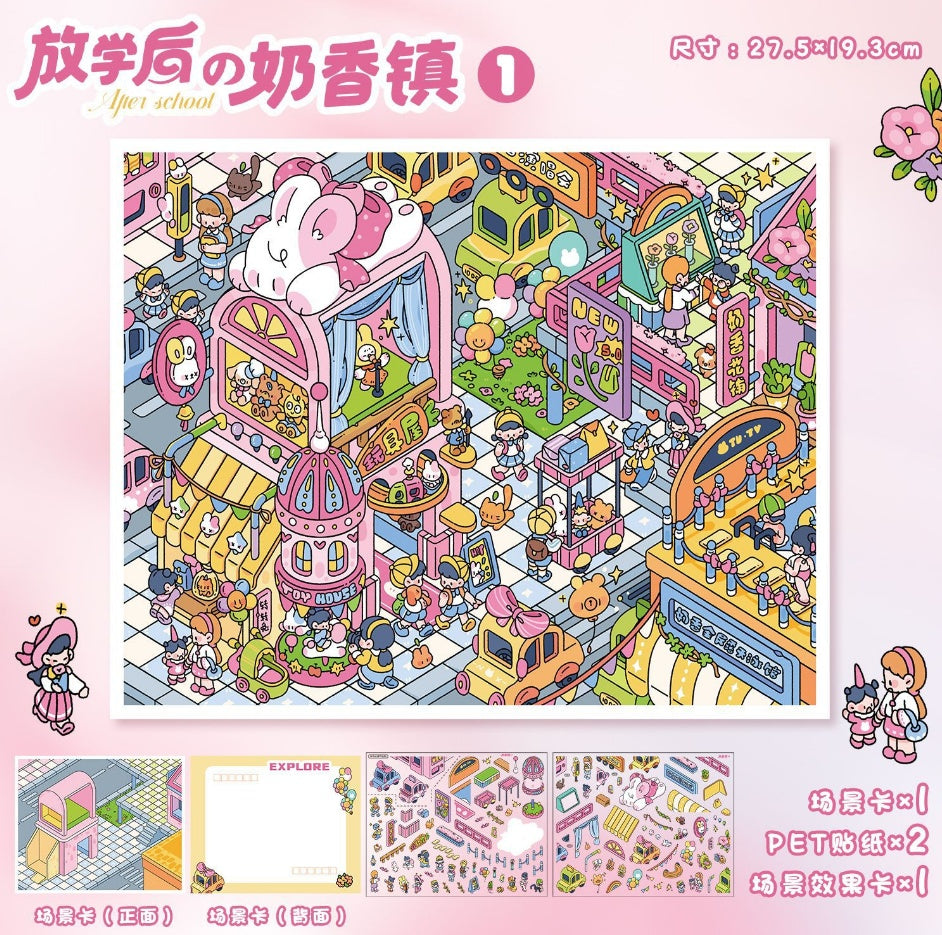 Hand Account Large 3D Miniature Scene Stickers