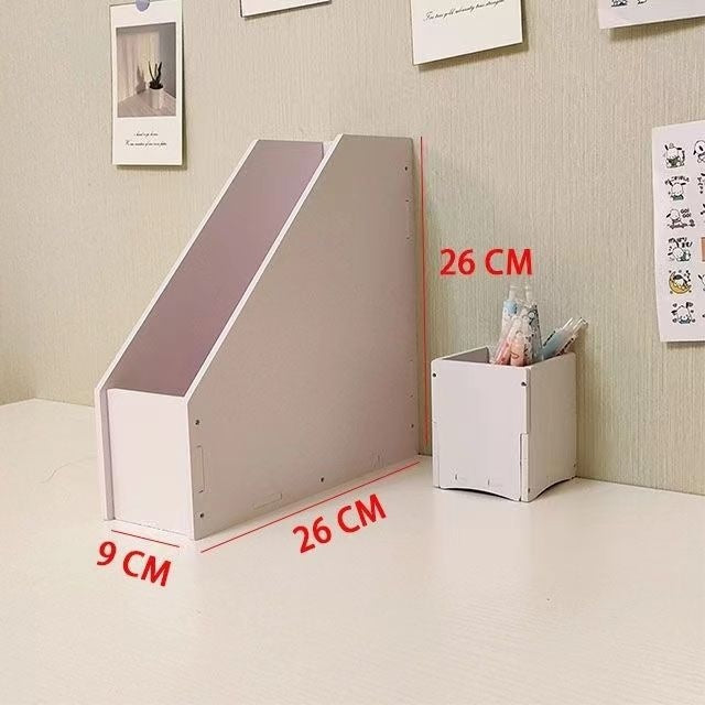 Multi-Functional High-Capacity Desk Storage Box with Slanted Pen Holder
