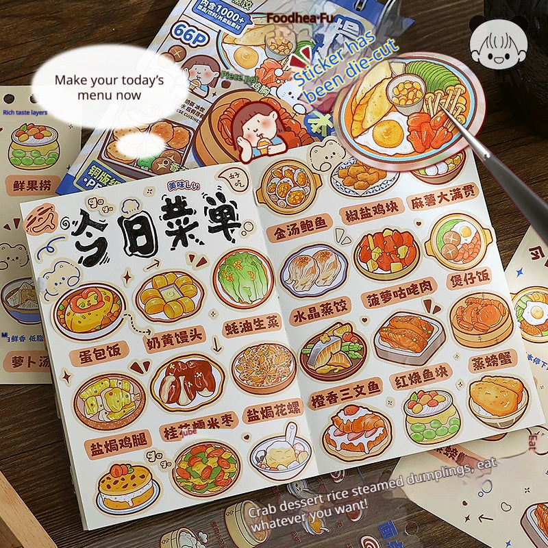 Cute Colorful Die-Cut Stickers Book | Decorative Journal & Cookbook Decor