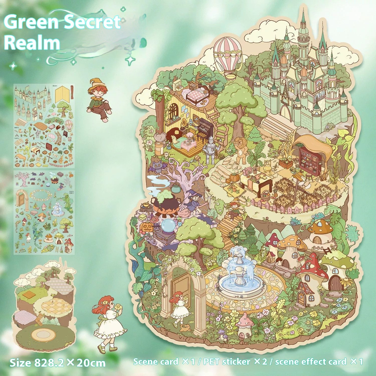 Hand Account Large 3D Miniature Scene Stickers