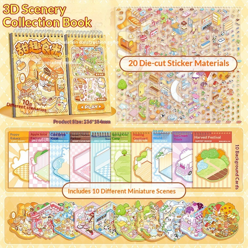 Miniature Scene Sticker Set for Dioramas & Dollhouse Decoration