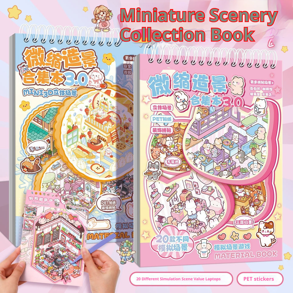 Miniature Landscape Sticker Book | 3D Stereo Paste-Up Toy