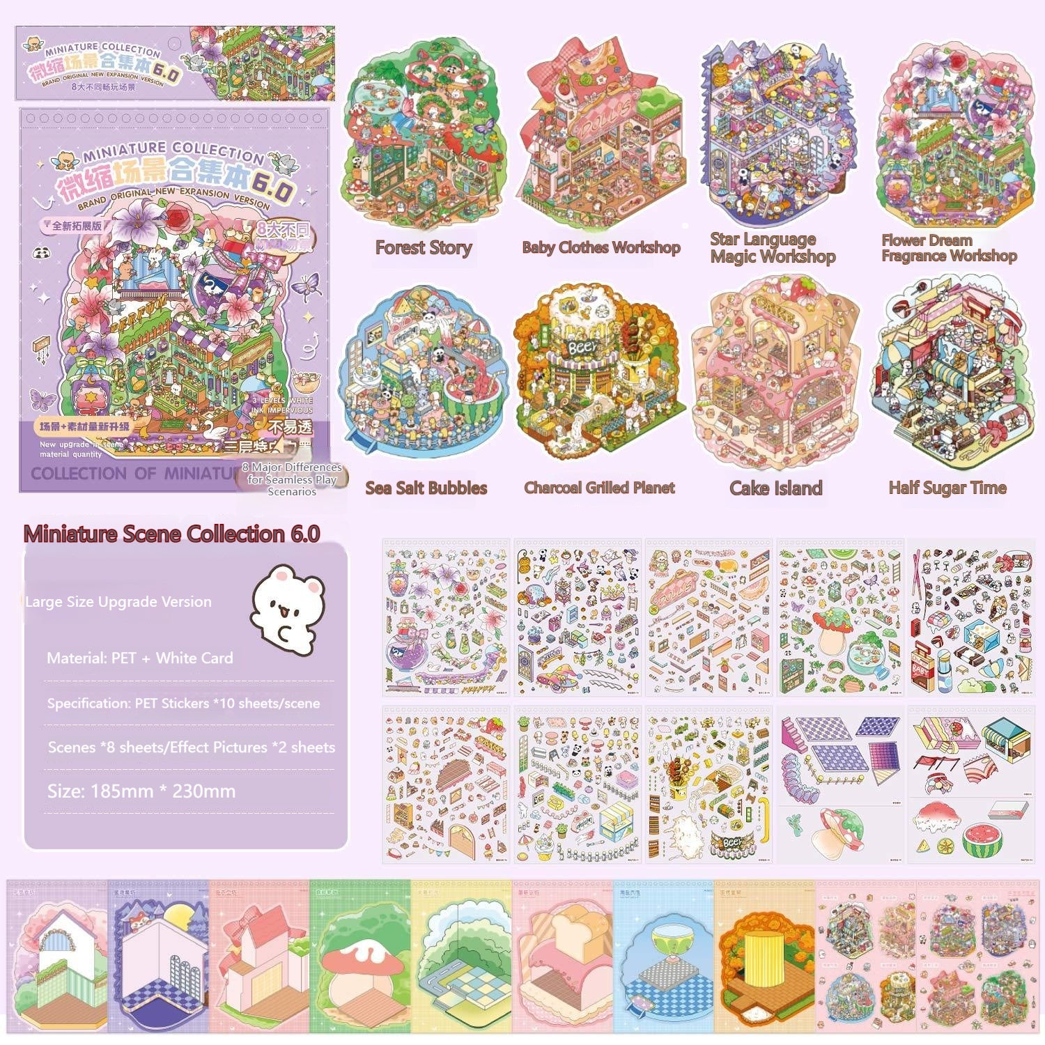 Fairy Tale Scene Collection Stickers Book– Large Format for 3D Collage & Crafts