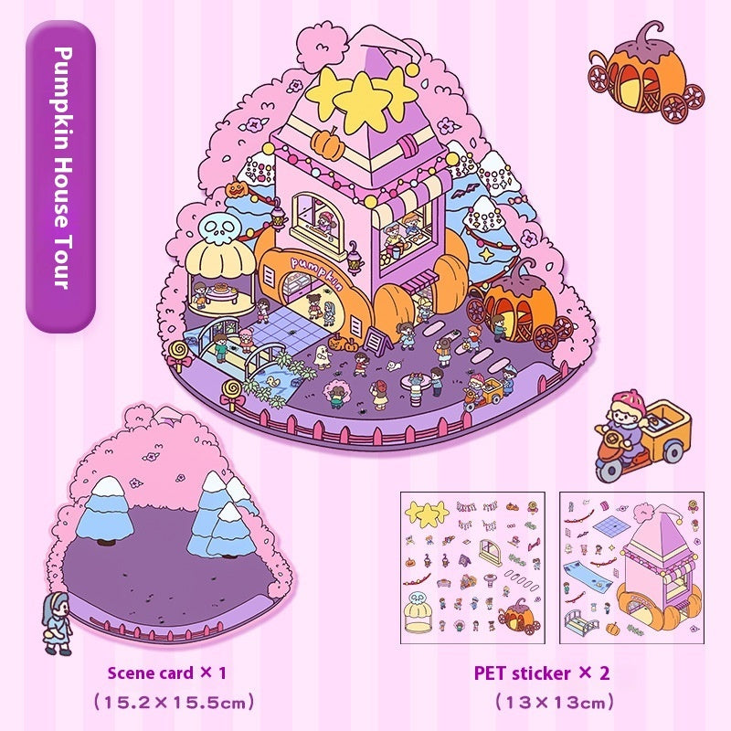 Cartoon Landscape Miniature Scene Stickers