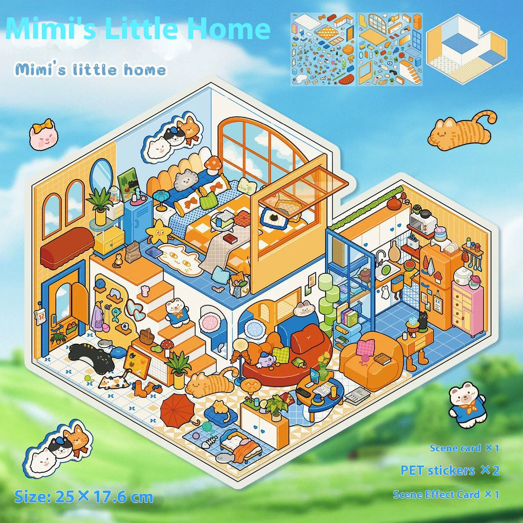 Hand Account Large 3D Miniature Scene Stickers