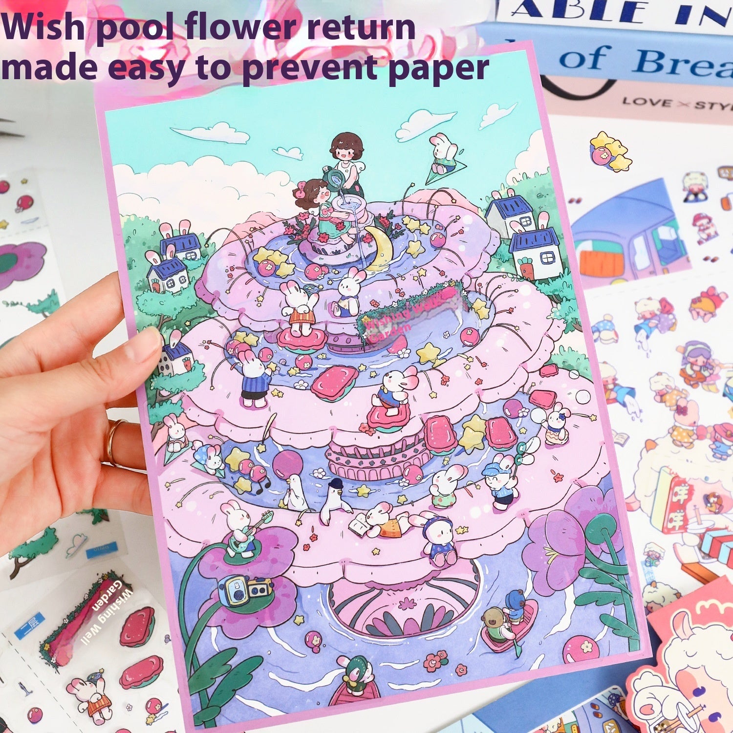 Large Miniature Scene 3D Stickers for Hand Ledger