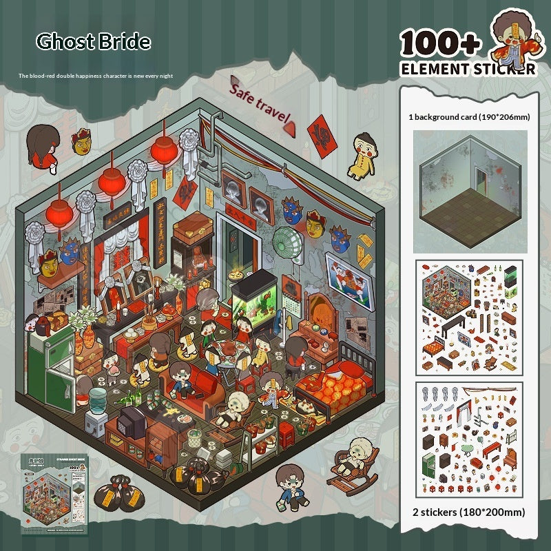 Miniature Adventure Scene Building Stickers for Scrapbooking & Journaling