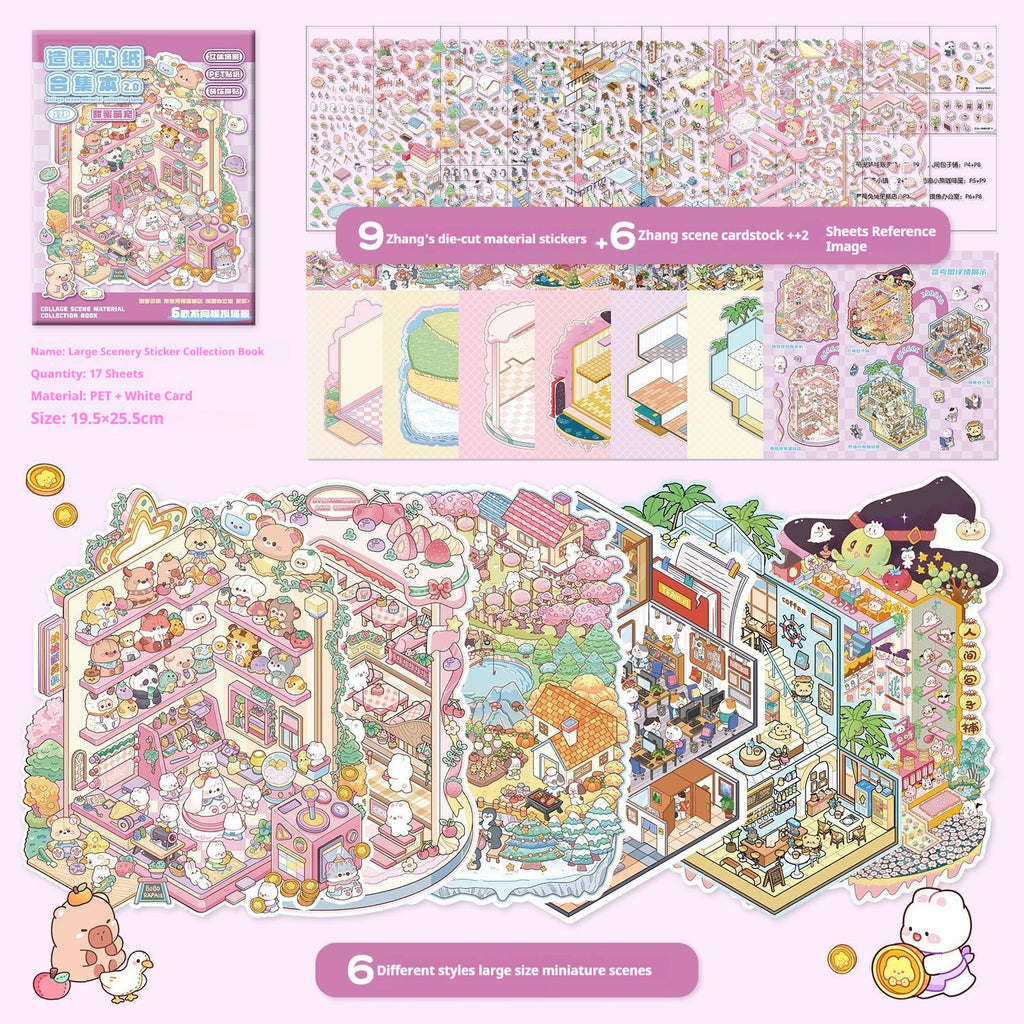 Educational Miniature Scene Sticker Book for Kids