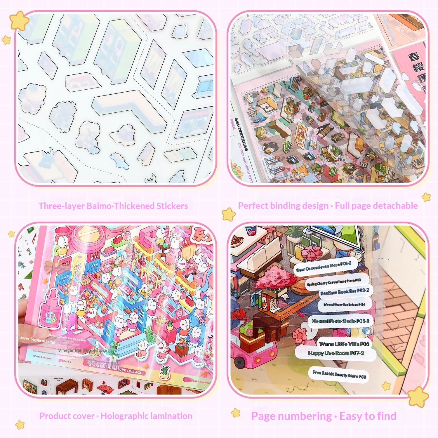 Cute Cartoon 3D Miniature Sticker Book