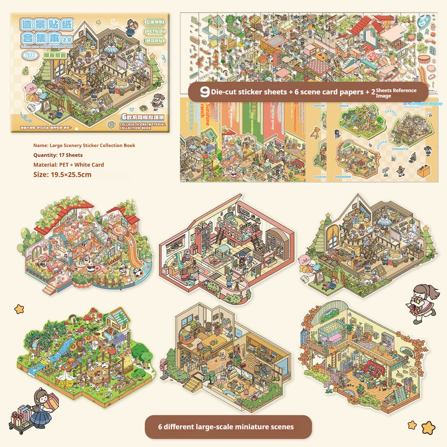 Educational Miniature Scene Sticker Book for Kids