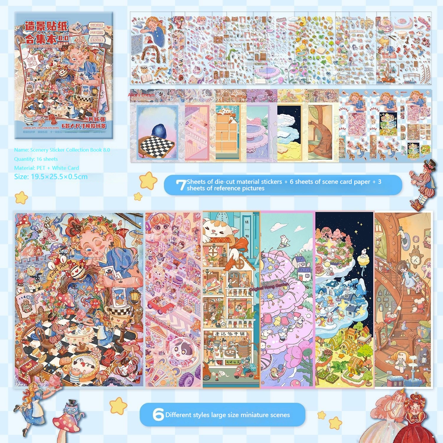 Fairy Tale Scene Collection Stickers Book– Large Format for 3D Collage & Crafts
