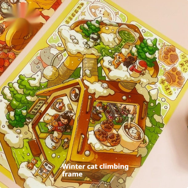 Cute Shikong Workshop Miaozi Shop Miniature Sticker Set