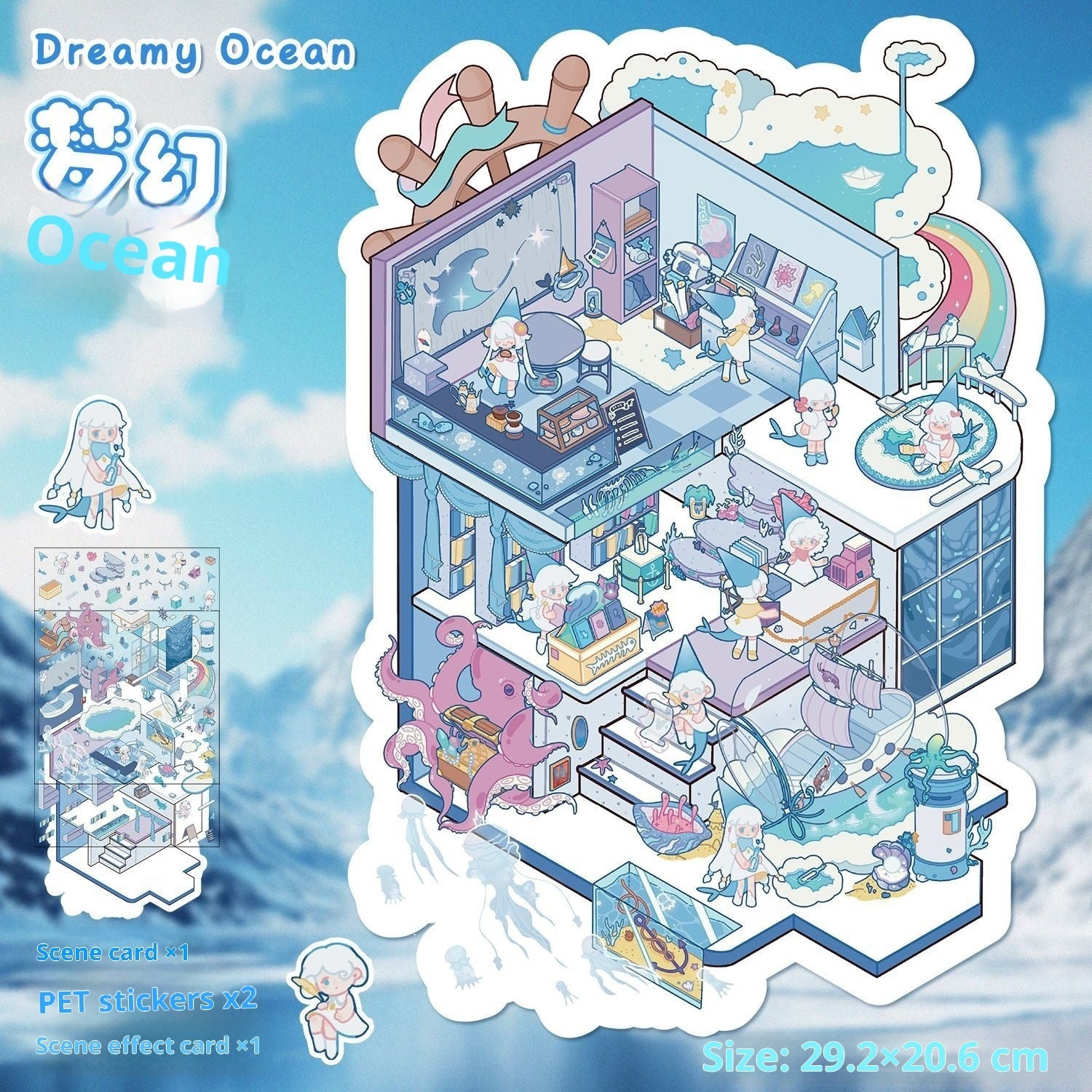 3D Landscape Miniature Stickers