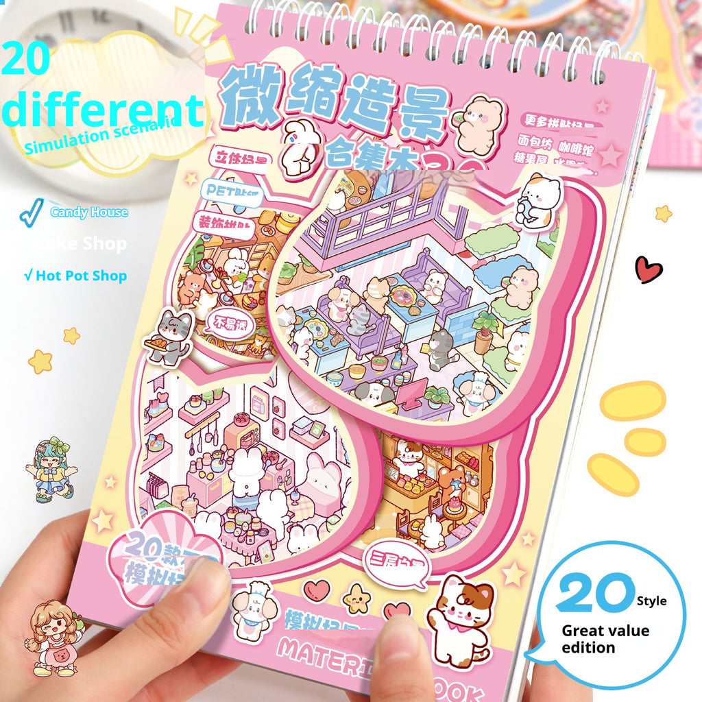 Miniature Landscape Sticker Book | 3D Stereo Paste-Up Toy