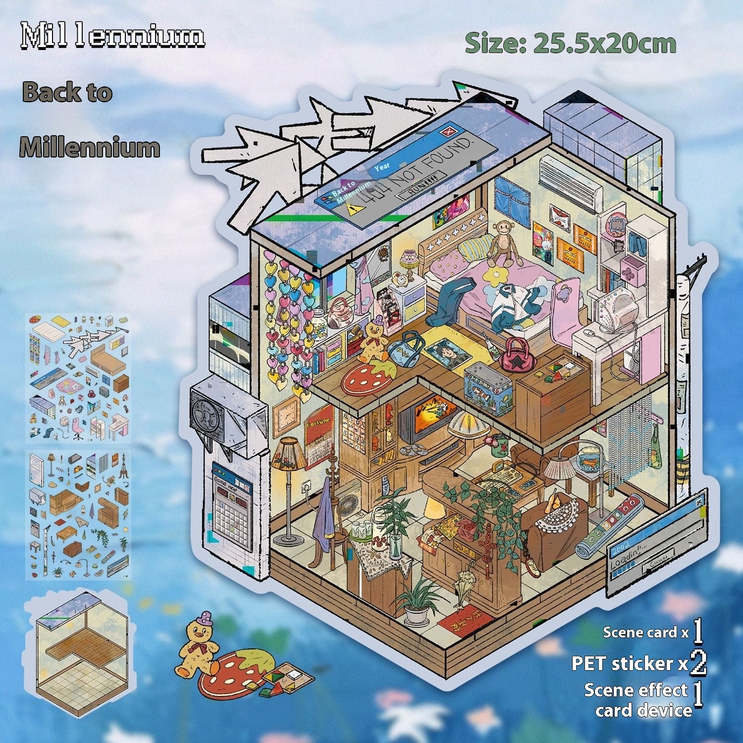 Retro Scene Landscaping Stickers | Cottage Miniature Notebook Collage