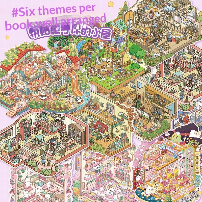 Educational Miniature Scene Sticker Book for Kids