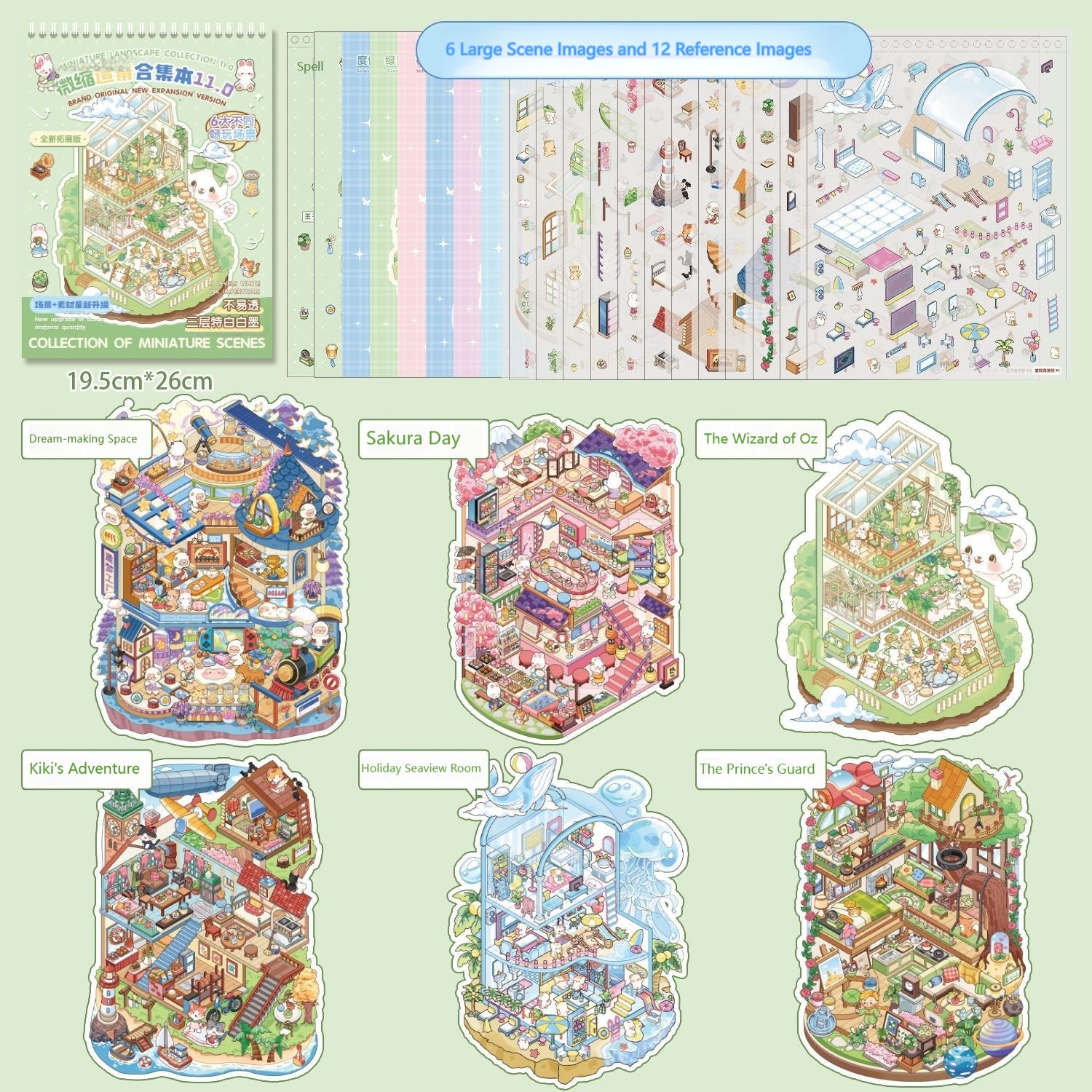 Fairy Tale Scene Collection Stickers Book– Large Format for 3D Collage & Crafts